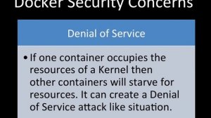 What are the main security concerns with Docker based containers?