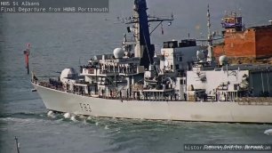 UK Эсминец HMS Dragon проводил фрегат HMS St.Albans из Портсмута в его новый порт приписки Девонпорт