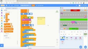 Frogger 16 - Advanced - Make Lives variable, Broadcast "GameOver" - Create a Video Game with Scratc