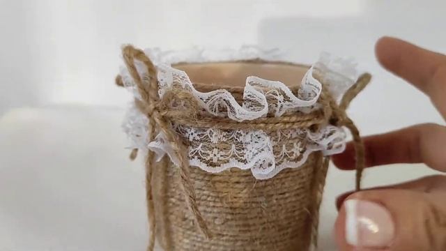 Чашка-вазочка для декора свадебного стола в стиле рустик. Свадебные аксессуары. Весільні аксесуари