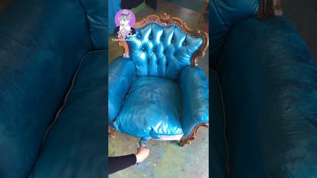 How to Paint a Leather Chair -Tanglewood Sue Chalk Paint Tips