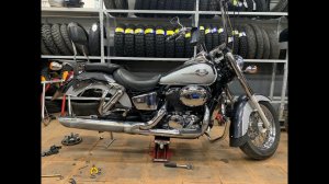 Замена резины на Honda Shadow. Дорога в Москву и обратно.