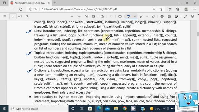 Class-11 Computer Science with Python ||Syllabus-2022-23