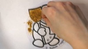 Рисуем СНЕГОВИКА цветным песком / Картина-фреска из песка / How to draw a SNOWMAN with colored sand