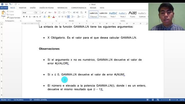 GAMMA.LN en Excel смотреть онлайн