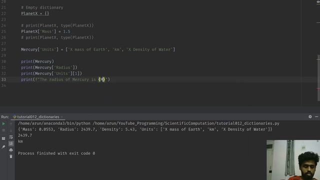 Scientific Python: 012: Python Dictionaries
