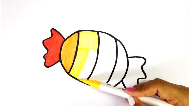 How to draw a sweet / Как нарисовать конфету / Сурет салу кәмпит смотреть онлайн