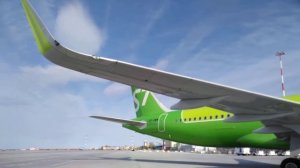 Pushback Airbus A320NEO S7 Airlines Airport Chelyabinsk