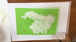 Рисуем барашка ватными палочками