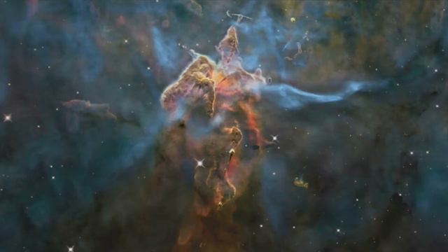 NASA Carina Nebula 20th Anniversary Hubble flythrough looped to music from Synergy Cord смотреть онлайн