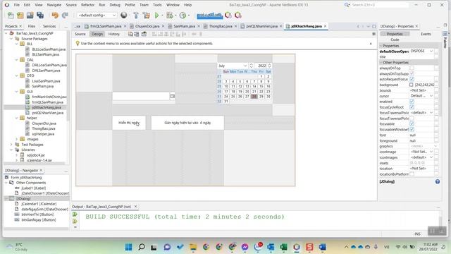 Hướng dẫn thêm thư viên JCalendar và sử dụng lấy và gán ngày tháng năm trong Java Swing смотреть онлайн