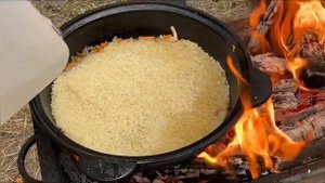 ПЛОВ в казане на костре. Просто и очень вкусно