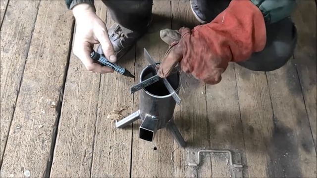 Турбопечка своими руками из огнетушителя.