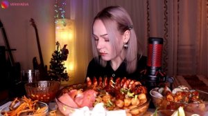 EATING | Гребешки, тунец, рыба, мидии, креветки, кальмар, грибы | SeaFood | не MUKBANG