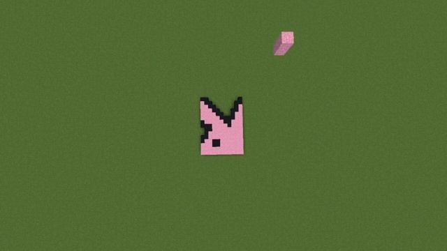 Playboy logo falling pixel art in Minecraft Java смотреть онлайн