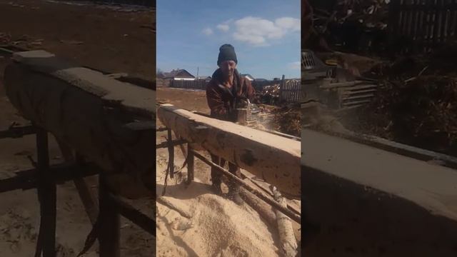 самодельная пилорама из бензопилы смотреть онлайн