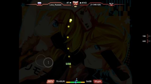 Leva_Russian | kradness&Reol - Remote Control [Max Control!] +HDDTHR 96.75% {624pp 4❌} - osu!
