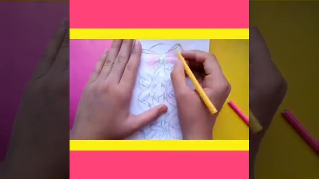 Как нарисовать причёску девочке, бантик с кудрями, поэтапно/ Школа рисования/Планета DIY. смотреть онлайн