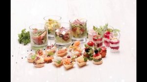 Новогодние фуршетные закуски на заказ от 1500 рублей .