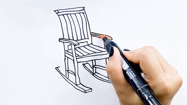 How to draw and color pictures,как нарисовать кресло-качалку,arra chizish