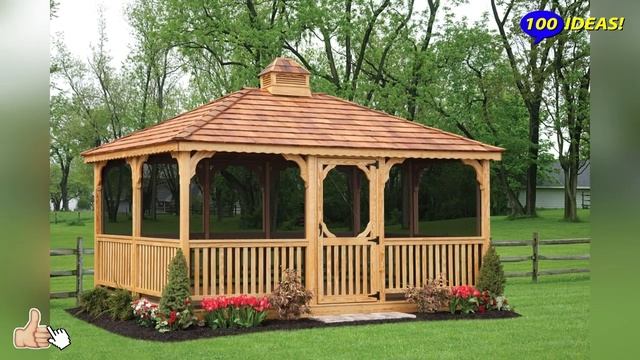 Wooden gazebos. 35 examples of different styles and designs! смотреть онлайн