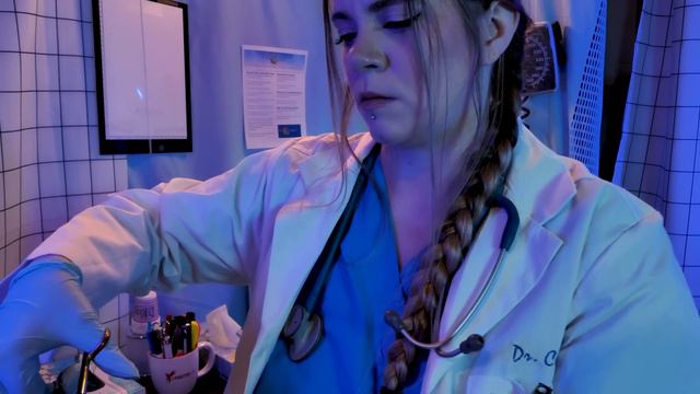 ASMR Hospital Sleep Study  Exam  Measuring Cranial Nerve Exam Crinkles