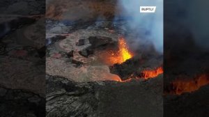 Красочное извержение вулкана Фаградальсфьядль Исландия, 31 03 2021