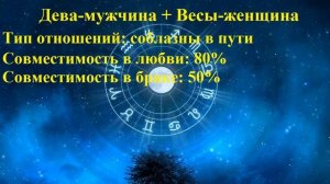 Совместимость Дева-мужчина и Весы-женщина