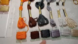 Подготовка к совместному отшиву. Сравнение мулине DMC и CXC.