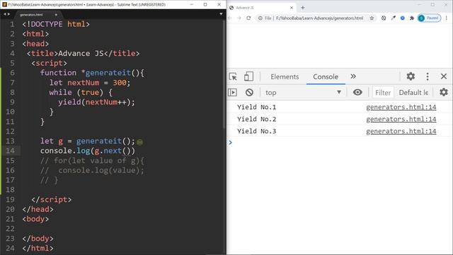 Advance JavaScript - Generators Tutorial in Hindi / Urdu