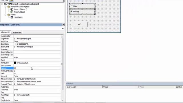 Excel VBA UserForm Optionbutton How to Group using a Frame