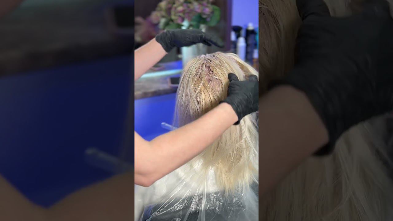 Как убрать желтые корни волос? #укладка #окрашивание #уходзаволосами #косметика #hairstyle #волосы смотреть онлайн