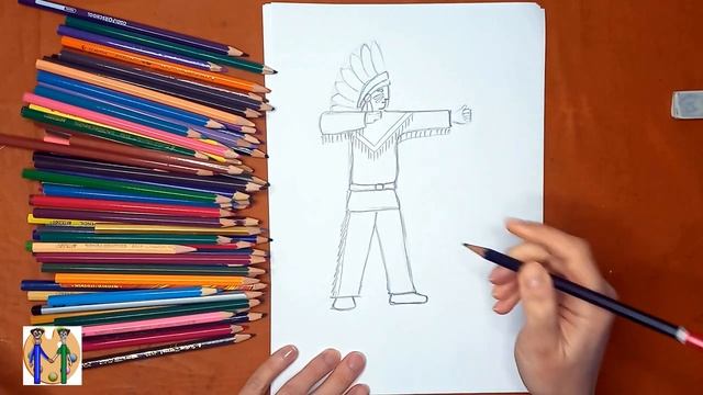 Как нарисовать индейца. Онлайн-школа рисования "Малевашки"