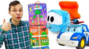 Видео для малышей. Детский ростомер измеряет рост машинок! Мультик Грузовичок Лева и игрушки детям