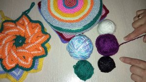 Прихватки крючком из остатков пряжи