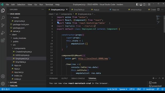 MERN Stack CRUD App Part 17 | Employee List | Table | React | Full Stack Tamil Tutorial