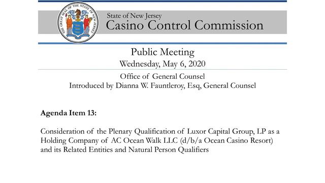 New Jersey Casino Control Commission - May 6, 2020 Public Meeting смотреть онлайн