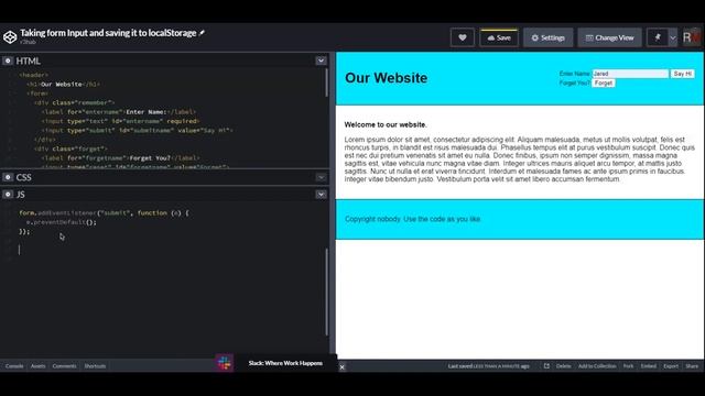 How to store user input in local storage смотреть онлайн