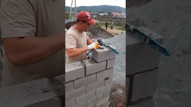 Кладка углов из шлакоблока #sorts #кладка #кладкашлакоблока #кладкакерамзитоблока #строительство смотреть онлайн