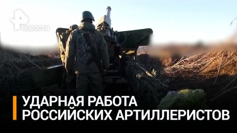 Российские артиллеристы уничтожают укрепрайоны националистов / РЕН Новости
