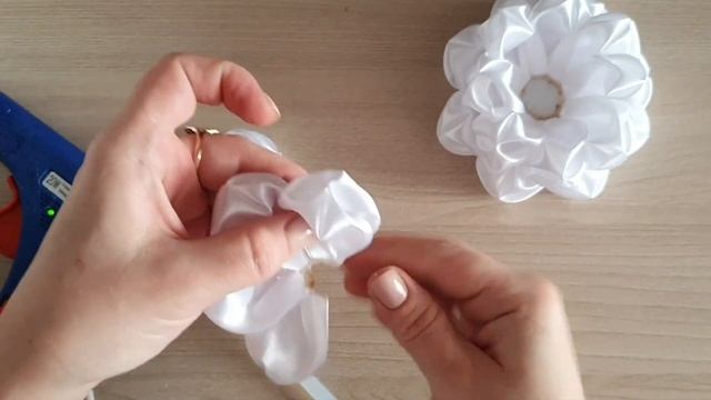 Пышные бантики из атласа 5см / канзаши мк / Bows diy