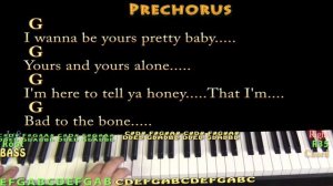 Bad to the Bone (George Thorogood) Piano Cover Lesson in G with Chords/Lyrics