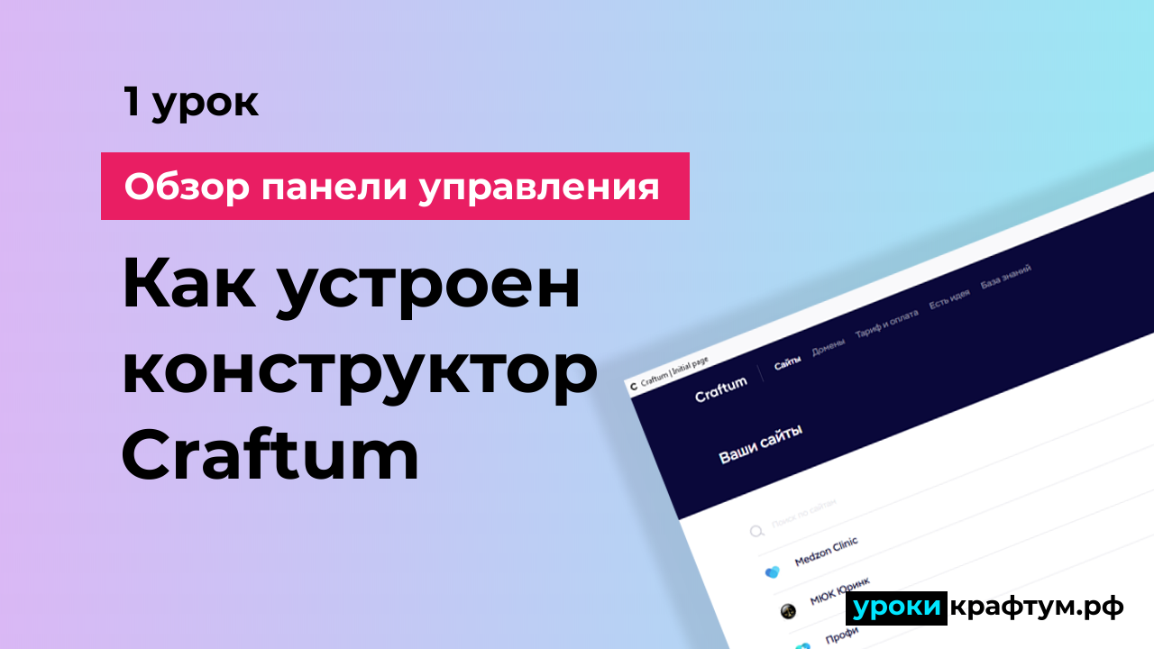 Обзор панели управления