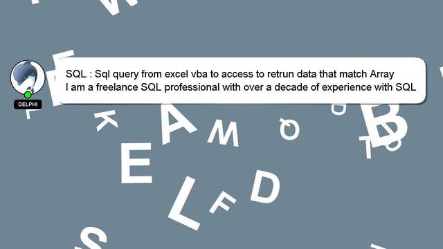 SQL : Sql query from excel vba to access to retrun data that match Array смотреть онлайн