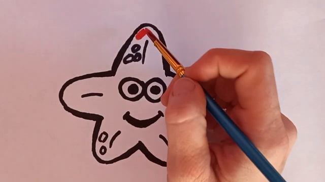 Как нарисовать морскую звезду /Раскраски для малышей /How to Draw a Starfish/Coloring Pages for Kid смотреть онлайн