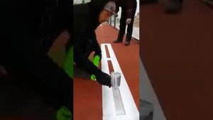 Нанесение разметки на резиновое покрытие