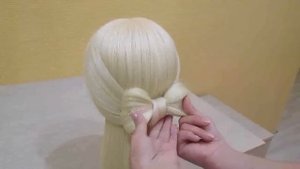 Как легко сделать бант из волос?прическа бант. легкий способ.Bow of hair 2 min .Easy