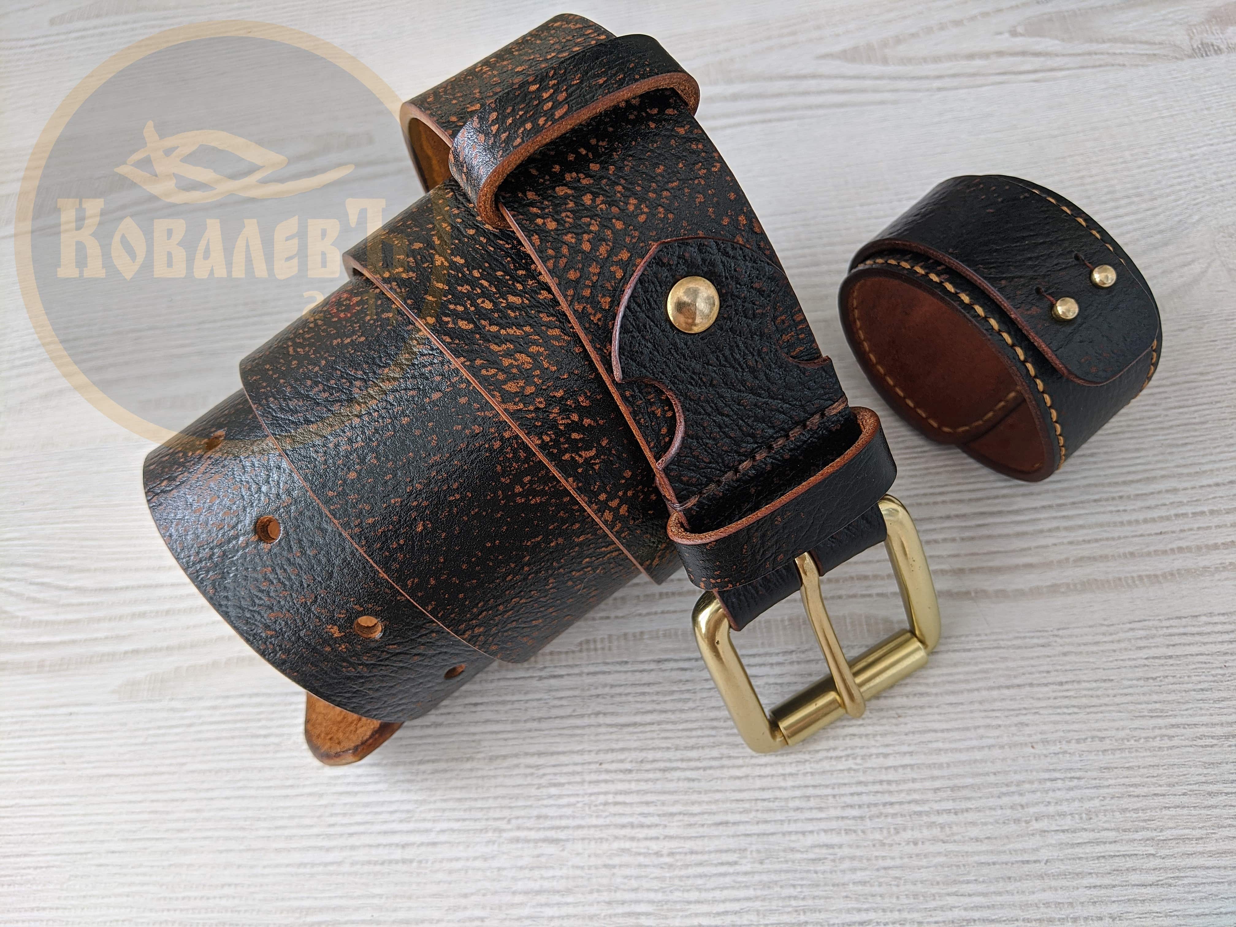 Кожаный ремень и кожаный браслет. смотреть онлайн