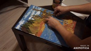 Картина из осенних листьев