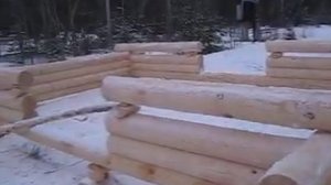 Работа плотницкой чертой для сруба в чашу